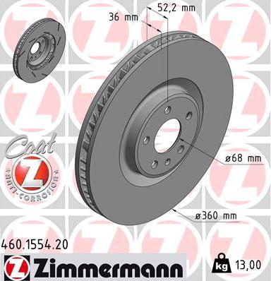 Zimmermann 460.1554.20 - Disc frana parts5.com