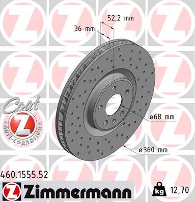 Zimmermann 460.1555.52 - Disc frana parts5.com