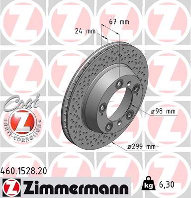 Zimmermann 460.1528.20 - Brake Disc parts5.com