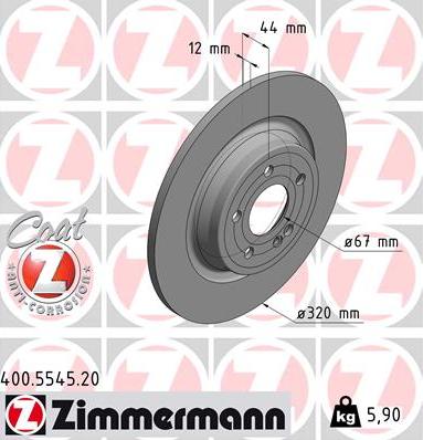 Zimmermann 400.5545.20 - Kočioni disk parts5.com