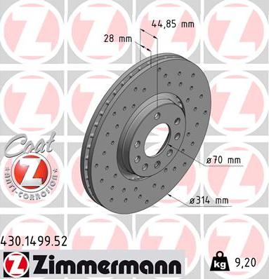 Zimmermann 430.1499.52 - Disc frana parts5.com