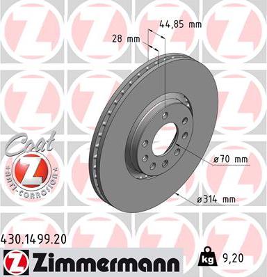 Zimmermann 430.1499.20 - Disc frana parts5.com