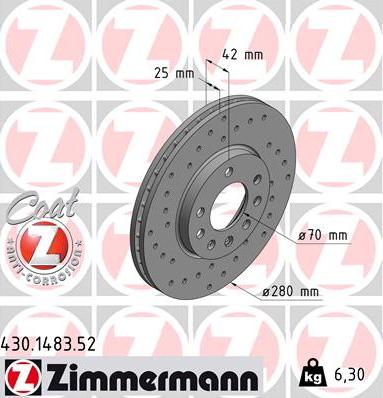 Zimmermann 430.1483.52 - Disc frana parts5.com