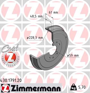 Zimmermann 430.1791.20 - Tambur frana parts5.com