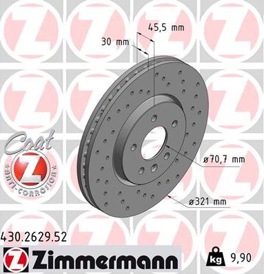 Zimmermann 430.2629.52 - Brake Disc parts5.com