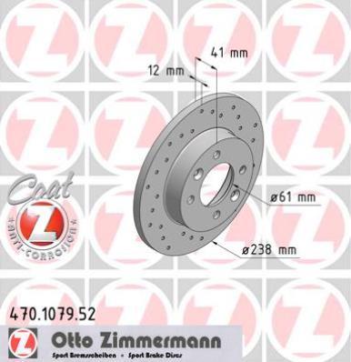 Zimmermann 470.1079.52 - Disco de freno parts5.com