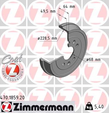 Zimmermann 470.1859.20 - Tambur frana parts5.com