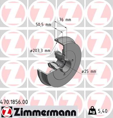 Zimmermann 470.1856.00 - Brzdový buben parts5.com