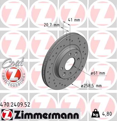 Zimmermann 470.2409.52 - Disco de freno parts5.com