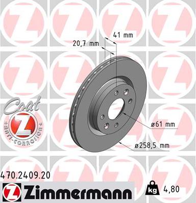 Zimmermann 470.2409.20 - Disc frana parts5.com