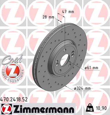 Zimmermann 470.2418.52 - Tarcza hamulcowa parts5.com