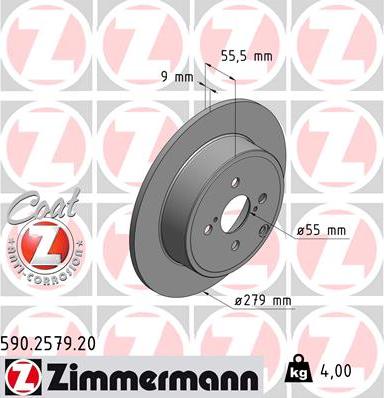 Zimmermann 590.2579.20 - Disque de frein parts5.com