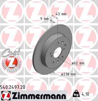 Zimmermann 540.2497.20 - Disc frana parts5.com