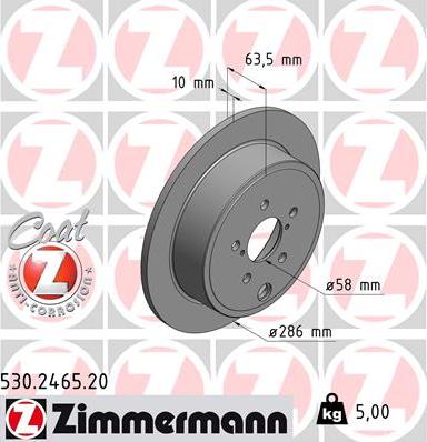 Zimmermann 530.2465.20 - Disque de frein parts5.com