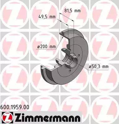 Zimmermann 600.1959.00 - Tambur frana parts5.com