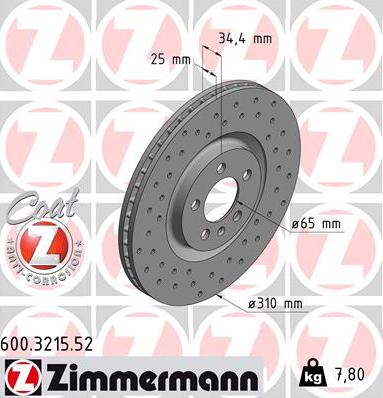 Zimmermann 600.3215.52 - Disc frana parts5.com