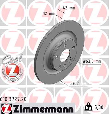 Zimmermann 610.3727.20 - Disc frana parts5.com