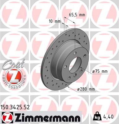 Zimmermann 150.3425.52 - Brake Disc parts5.com