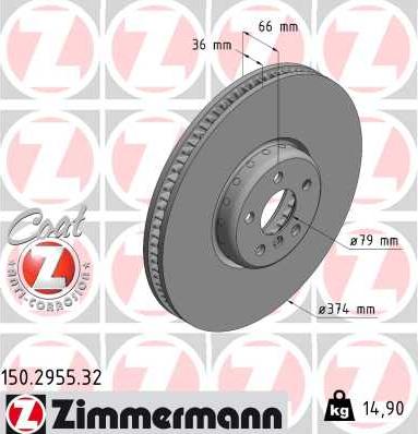 Zimmermann 150.2955.32 - Disc frana parts5.com