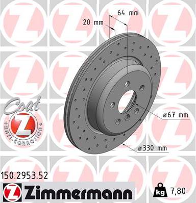 Zimmermann 150.2953.52 - Brake Disc parts5.com