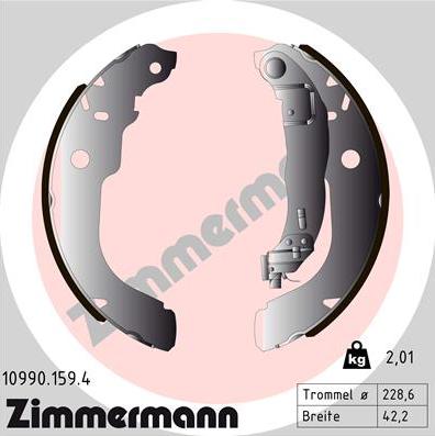 Zimmermann 10990.159.4 - Juego de zapatas de frenos parts5.com