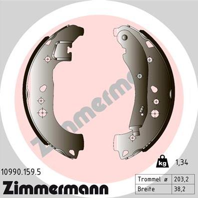 Zimmermann 10990.159.5 - Set saboti frana parts5.com