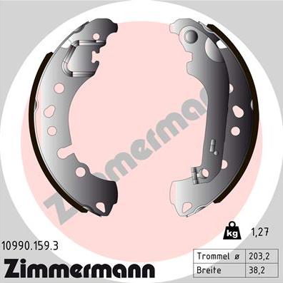 Zimmermann 10990.159.3 - Brake Shoe Set parts5.com