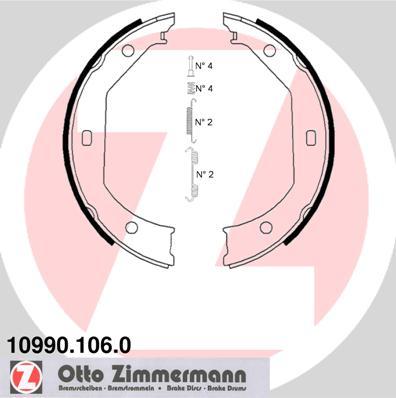 Zimmermann 10990.106.0 - Set saboti frana, frana de mana parts5.com