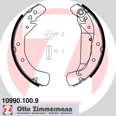 Zimmermann 10990.100.9 - Zestaw szczęk hamulcowych parts5.com