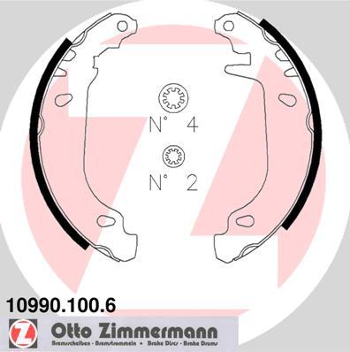 Zimmermann 10990.100.6 - Σετ σιαγόνων φρένων parts5.com