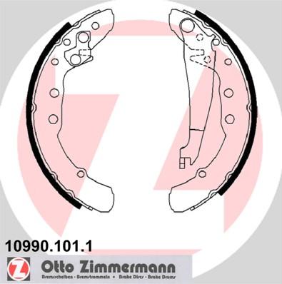 Zimmermann 10990.101.1 - Sada brzdových čeľustí parts5.com