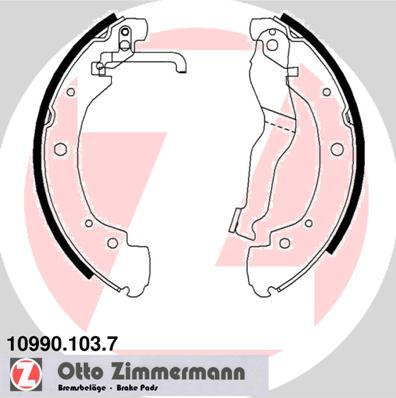 Zimmermann 10990.103.7 - Комплект тормозных колодок, барабанные parts5.com