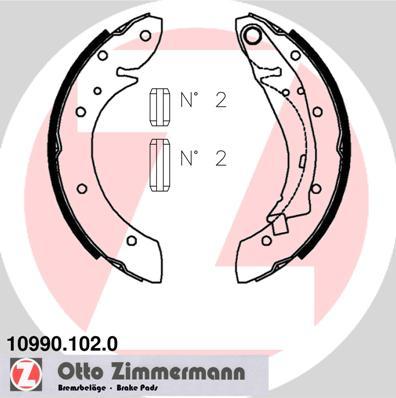 Zimmermann 10990.102.0 - Komplet kočionih papuča parts5.com