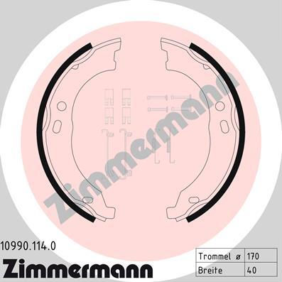 Zimmermann 10990.114.0 - Bremsbackensatz, Feststellbremse parts5.com