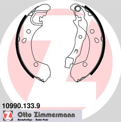 Zimmermann 10990.133.9 - Zestaw szczęk hamulcowych parts5.com