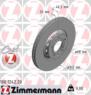 Zimmermann 100.1242.20 - Disc frana parts5.com