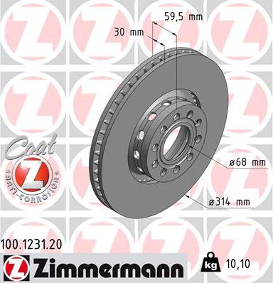 Zimmermann 100.1231.20 - Disc frana parts5.com