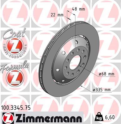 Zimmermann 100.3345.75 - Disque de frein parts5.com