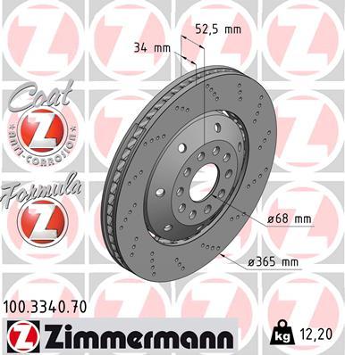 Zimmermann 100.3340.70 - Disque de frein parts5.com