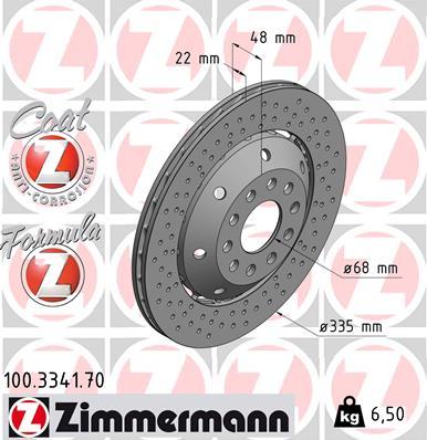 Zimmermann 100.3341.70 - Tarcza hamulcowa parts5.com