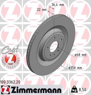 Zimmermann 100.3362.20 - Disc frana parts5.com