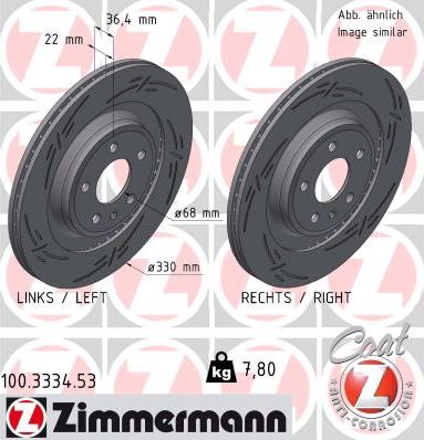 Zimmermann 100.3334.53 - Brzdový kotúč parts5.com