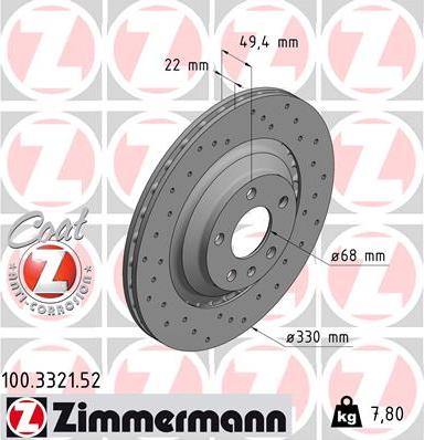 Zimmermann 100.3321.52 - Disc frana parts5.com