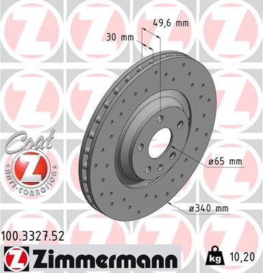 Zimmermann 100.3327.52 - Disc frana parts5.com