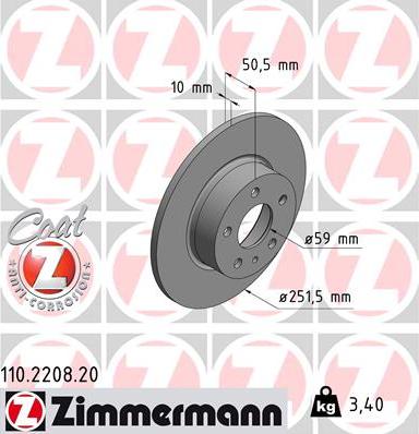 Zimmermann 110.2208.20 - Disc frana parts5.com