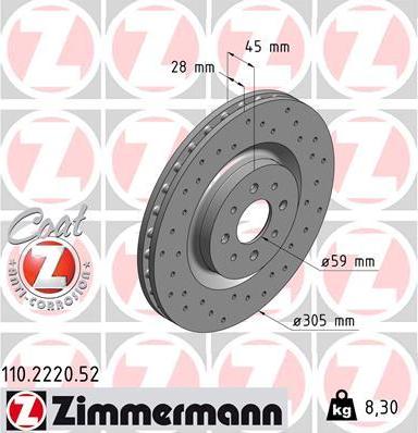 Zimmermann 110.2220.52 - Disc frana parts5.com