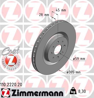 Zimmermann 110.2220.20 - Disc frana parts5.com