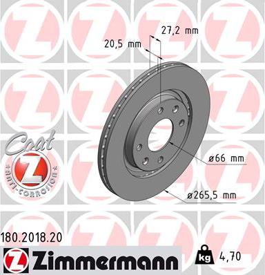 Zimmermann 180.2018.20 - Disc frana parts5.com