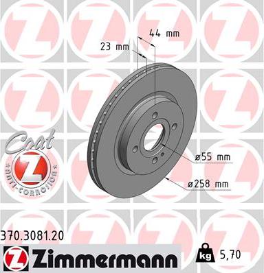 Zimmermann 370.3081.20 - Brake Disc parts5.com