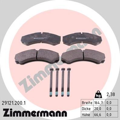 Zimmermann 29121.200.1 - Set placute frana,frana disc parts5.com